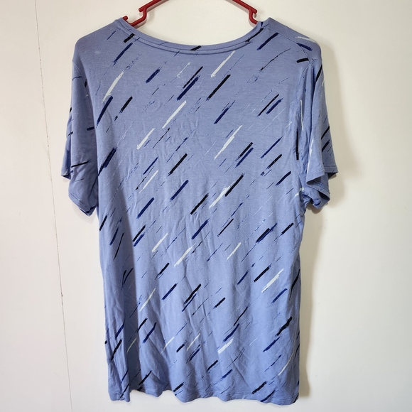 Apt 9 Essential V-Neck Tee Womens Large Blue Abstract Print Super Soft - Picture 3 of 6